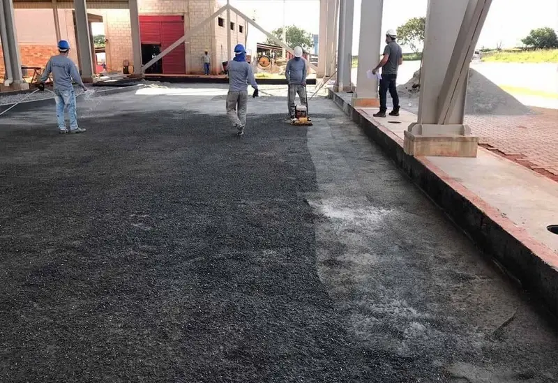 Piso de concreto polido para área externa